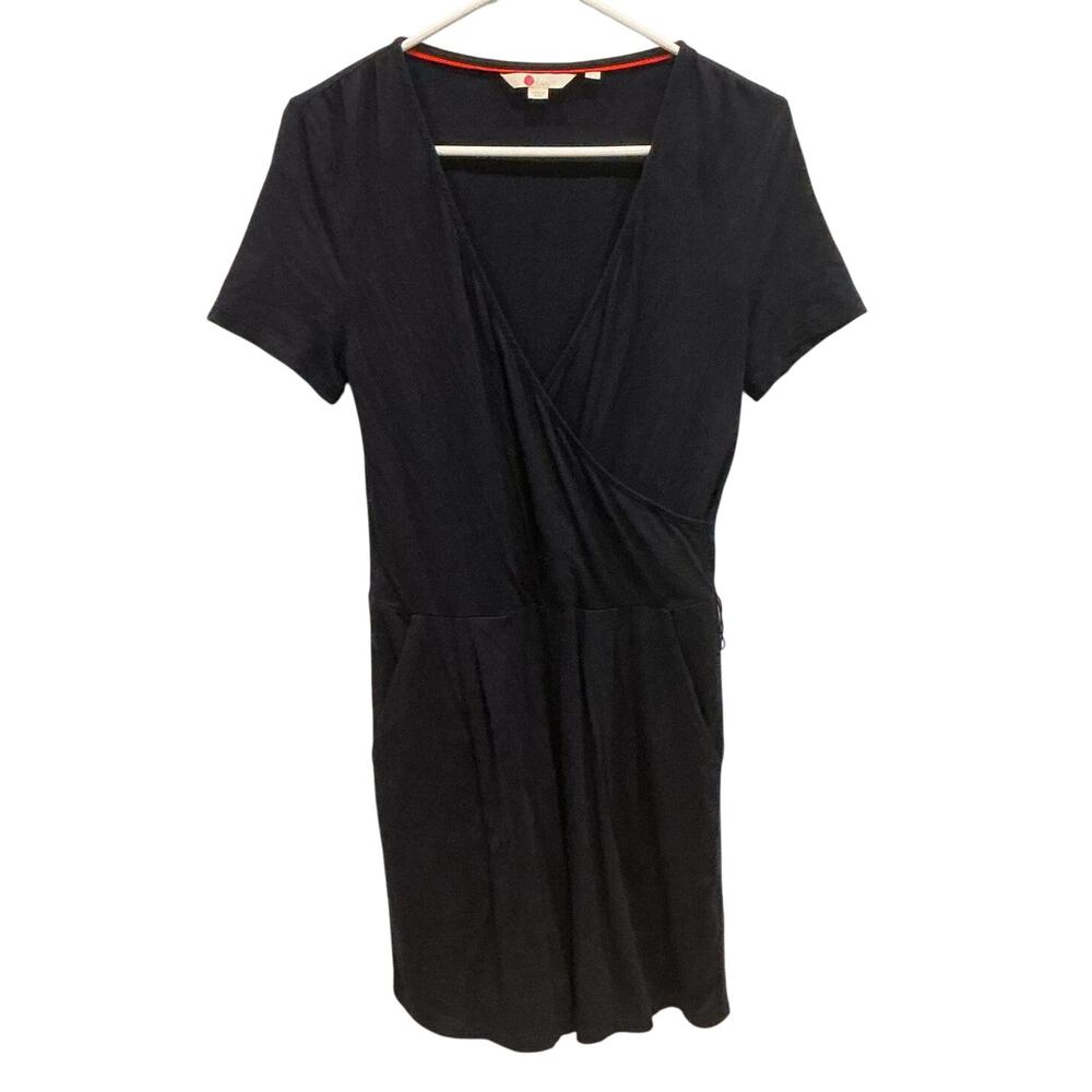 Boden Womens Navy Blue Faux Wrap Romper Short Sleeve Pockets Size US 6T J0406